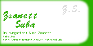 zsanett suba business card